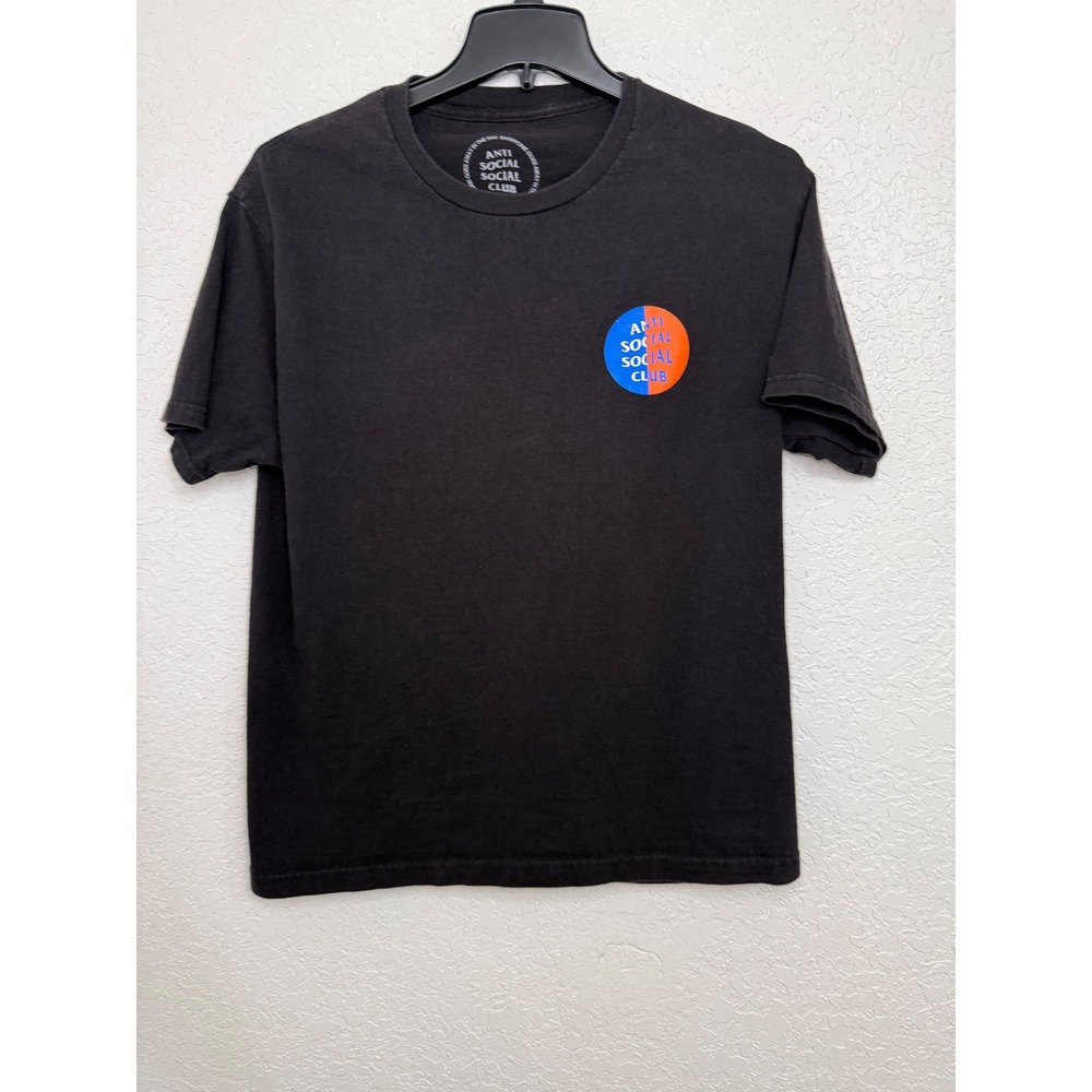 Anti Social Social Club Mens Large Black Split Circle Logo Graphic T-Shirt ASSC